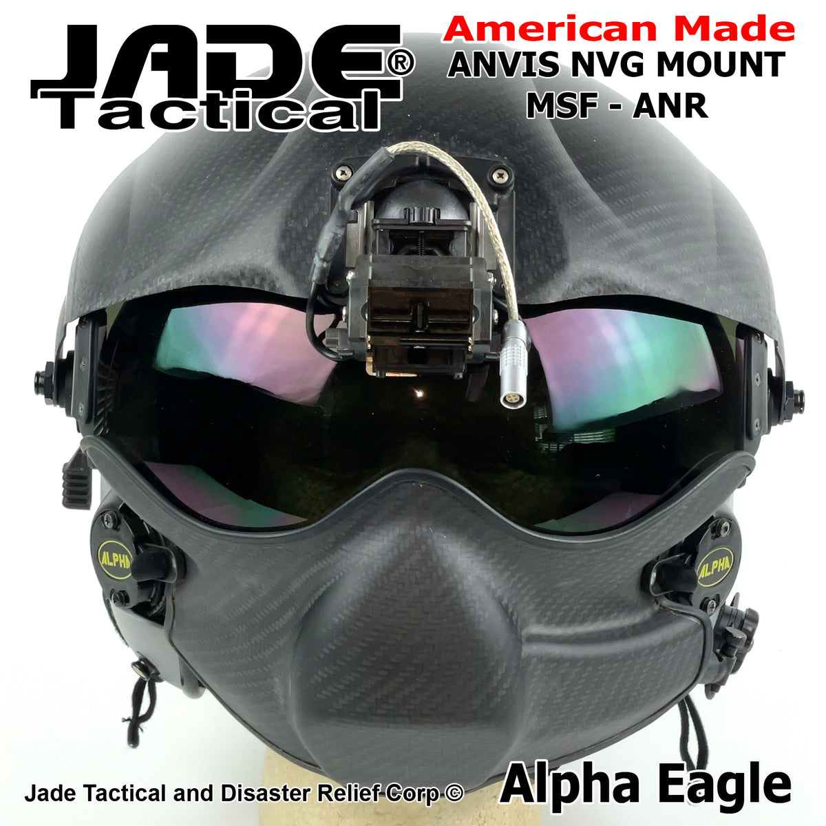 Alpha Eagle Helicopter Flight Helmet 9V ANR – Jade Tactical