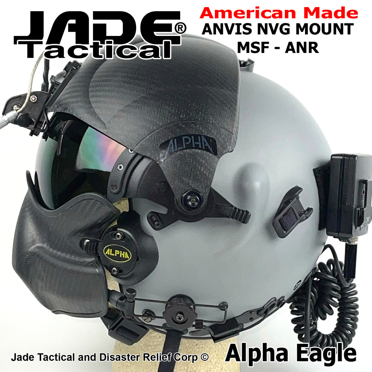 Alpha Eagle Helicopter Flight Helmet 9V ANR – Jade Tactical