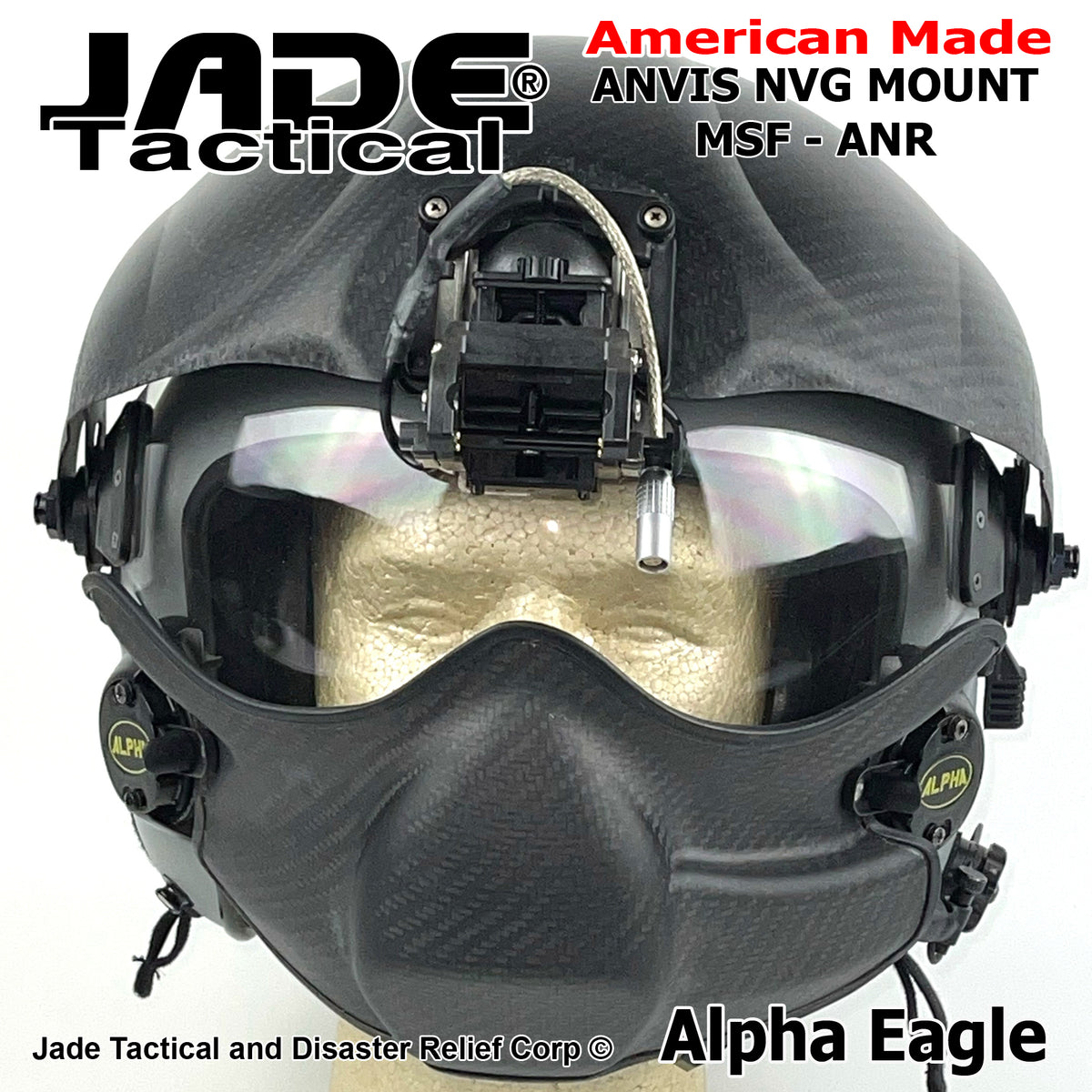 Alpha Eagle Helicopter Flight Helmet 9V ANR – Jade Tactical