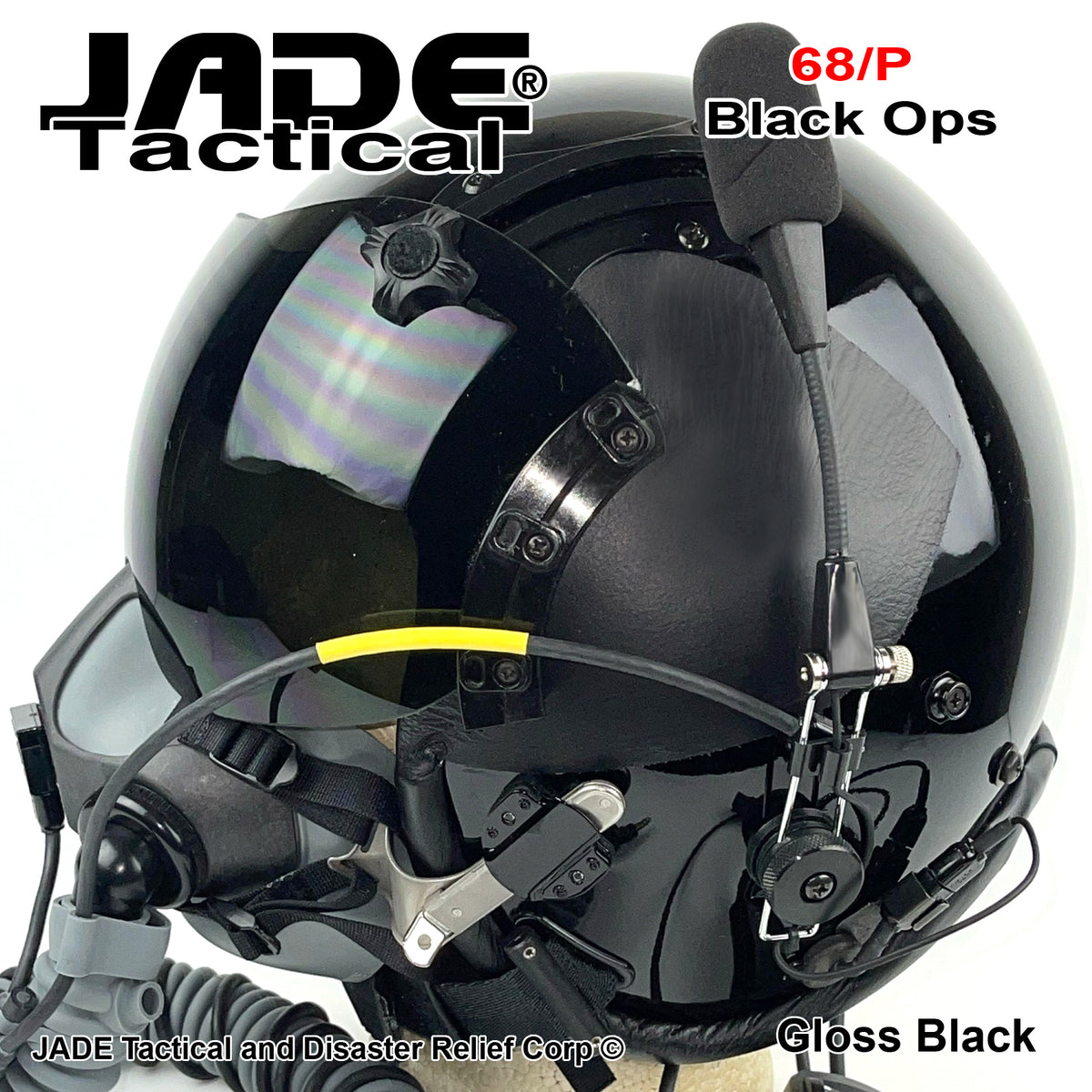 GENTEX 68/P USA Boom Flight Helmet Black Ops – Jade Tactical