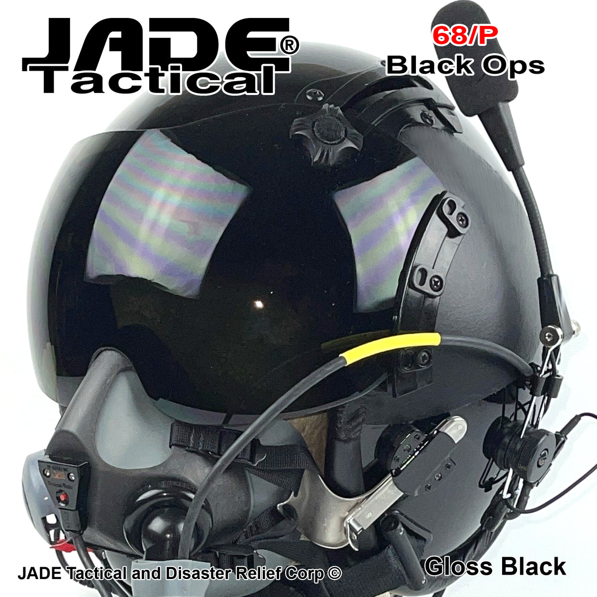 GENTEX 68/P USA Boom Flight Helmet Black Ops – Jade Tactical